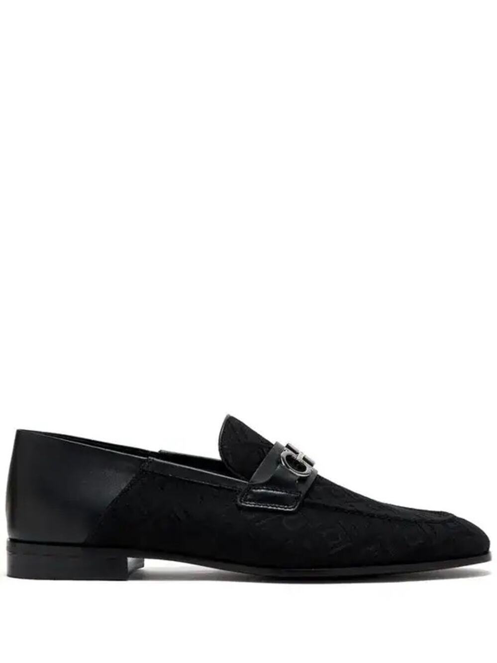 Ferragamo NIB Biarritz Gancini Patterned Loafers in Black Size 11
